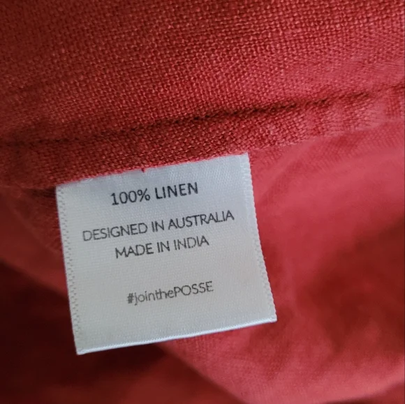 NWT POSSE DOT LINEN CUTOUT DRESS IN JAM RED - Picture 9 of 12